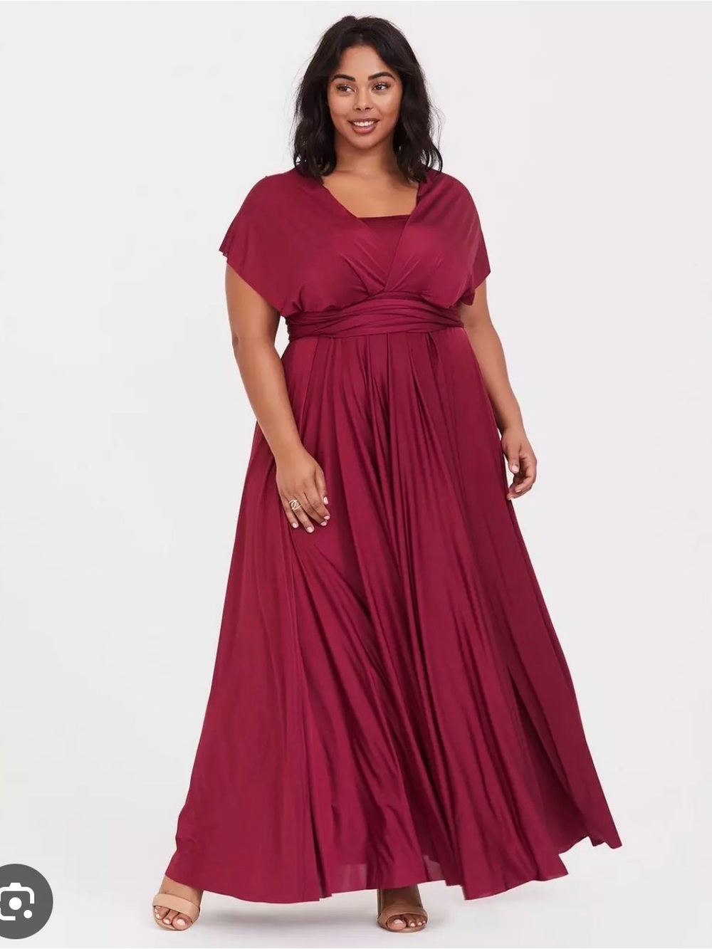 torrid Burgundy Wrap-Style Maxi Dress